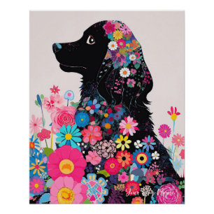 Cocker Spaniel Dog and Flowers  004 - Tailor jewel Poster