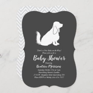 Cocker Spaniel Dog Baby Shower Gender Neutral Invitation