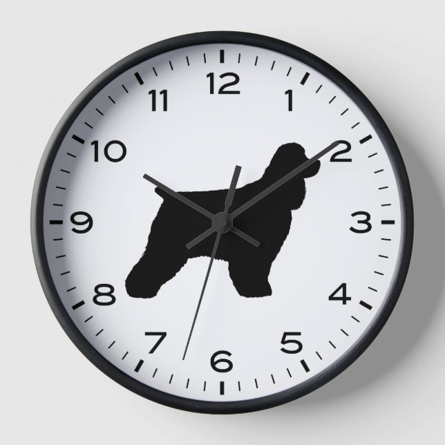 Cocker Spaniel Dog Breed Silhouette Clock (Front)