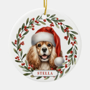 Cocker Spaniel Dog Ceramic Circle Ornament