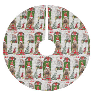 Cocker Spaniel Dog Christmas Brushed Polyester Tree Skirt