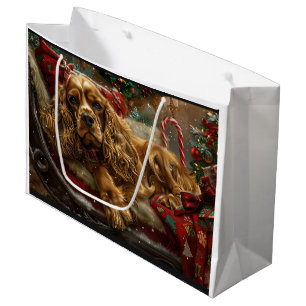 Cocker Spaniel Dog Christmas Festive Large Gift Bag