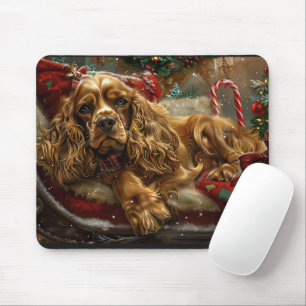 Cocker Spaniel Dog Christmas Festive Mouse Pad