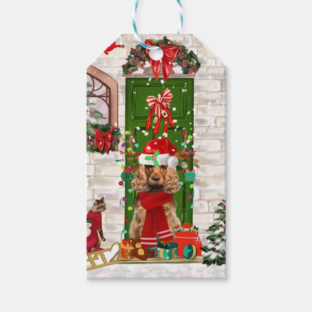 Cocker Spaniel Dog Christmas  Gift Tags (Front)