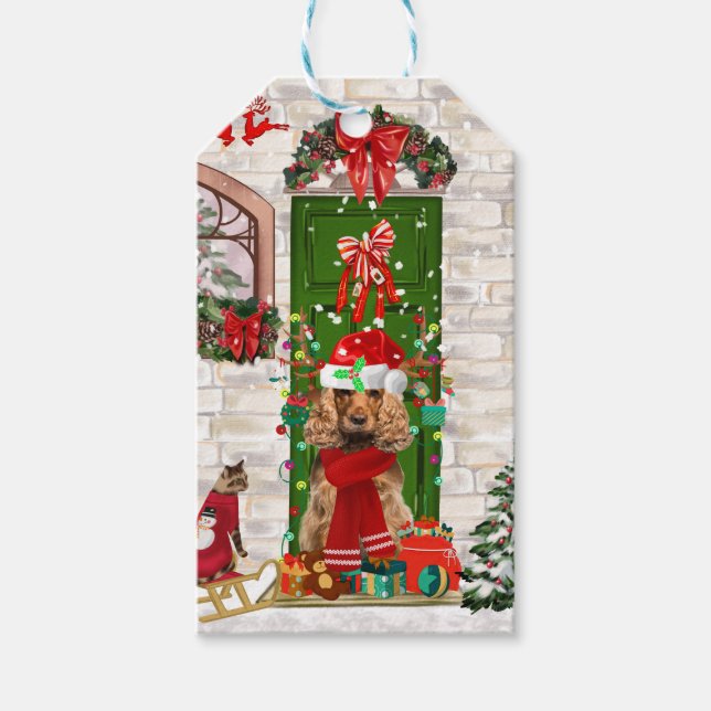 Cocker Spaniel Dog Christmas  Gift Tags (Front)