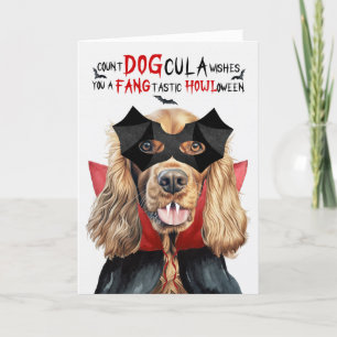 Cocker Spaniel Dog Funny Count DOGcula Halloween Holiday Card