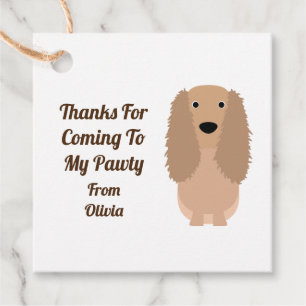 Cocker Spaniel Dog Gift Tags, Puppy Kids Party Favour Tags