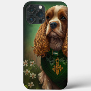 Cocker Spaniel Dog in St. Patrick's Day Dress iPhone 13 Pro Max Case