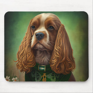 Cocker Spaniel Dog in St. Patrick's Day Dress Mouse Pad