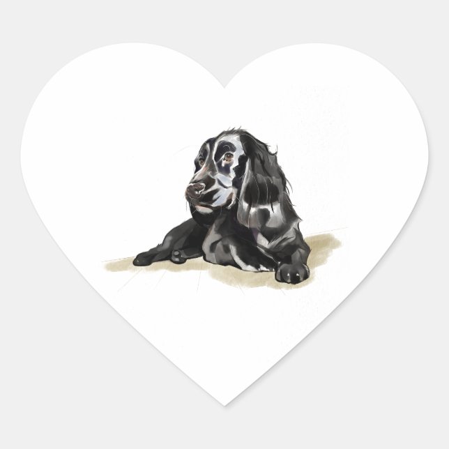 Cocker Spaniel Dog Lover Gift Heart Sticker (Front)