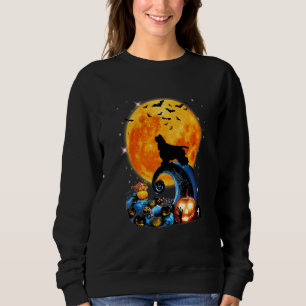 Cocker Spaniel Dog Moon Cliff Pumpkin Halloween Sweatshirt