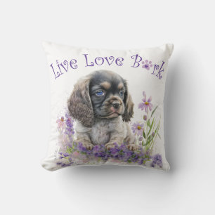 Cocker Spaniel Dog Mum Floral Cushion