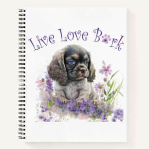 Cocker Spaniel Dog Mum Floral Notebook