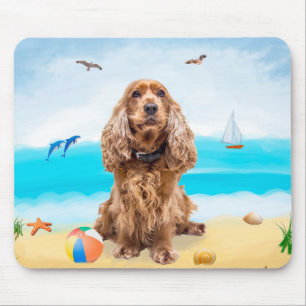 Cocker Spaniel Dog on Beach Mouse Pad