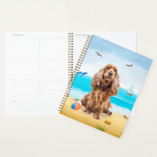 Cocker Spaniel Dog on Beach Planner