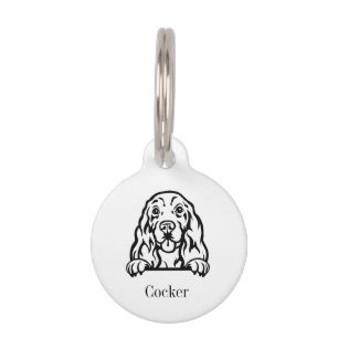 Cocker Spaniel dog personalised name tag