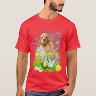 Cocker Spaniel Dog Pet Hunting Egg Tree Bunny East T-Shirt