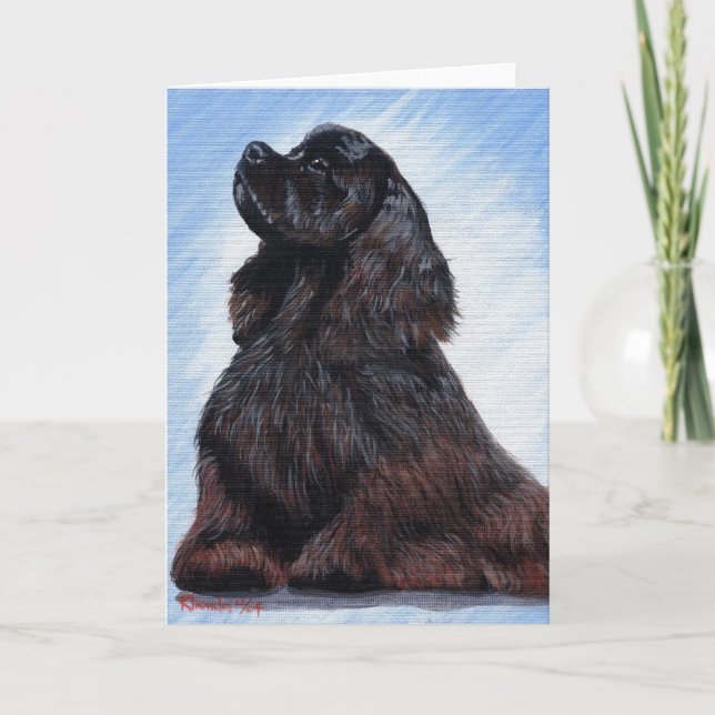 Cocker Spaniel Dog Portrait Blank Greeting Card (Front)