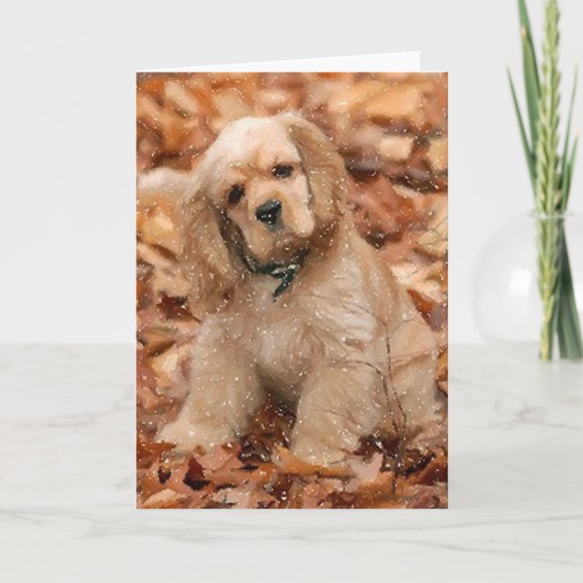 Cocker Spaniel Dog Portrait Blank Greeting Card (Front)
