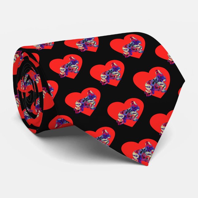 Cocker Spaniel Dog Red Valentine’s Day Tie (Rolled)