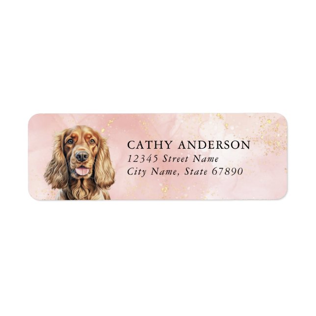 Cocker Spaniel Dog Return Address Labels (Front)