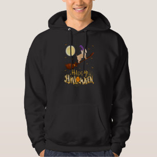Cocker Spaniel Dog Ride Witch Shotgun Halloween Hoodie