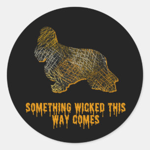 Cocker Spaniel Dog Silhouette Fun Halloween Classic Round Sticker