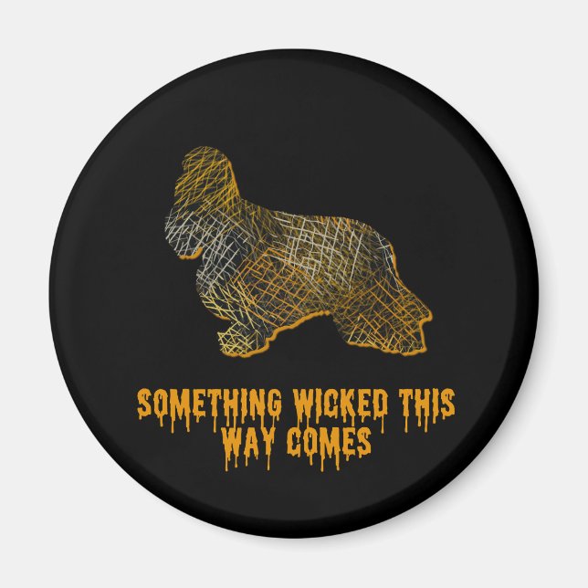 Cocker Spaniel Dog Silhouette Fun Halloween Magnet (Front)