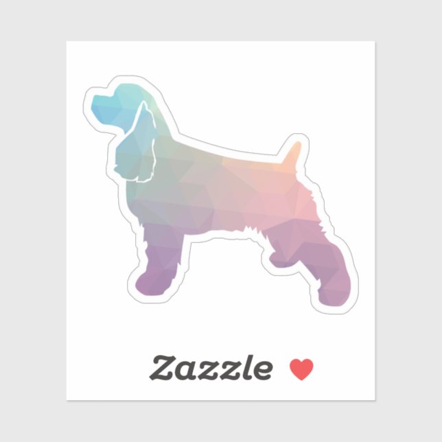 Cocker Spaniel Dog Silhouette Geometric Pattern Ps (Sheet)