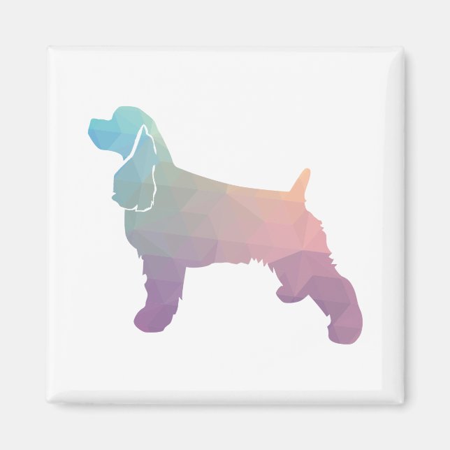Cocker Spaniel Dog Silhouette Geometric Pattern Ps Magnet (Front)