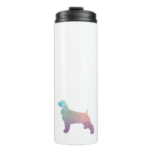 Cocker Spaniel Dog Silhouette Geometric Pattern Ps Thermal Tumbler