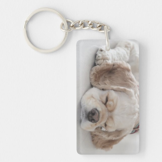 Cocker spaniel dog sleeping key ring (Front)