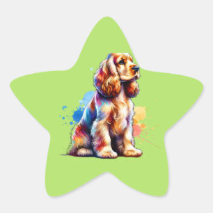 Cocker Spaniel Dog Star Sticker