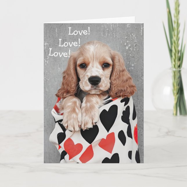 Cocker Spaniel  dog Valentine Card (Front)