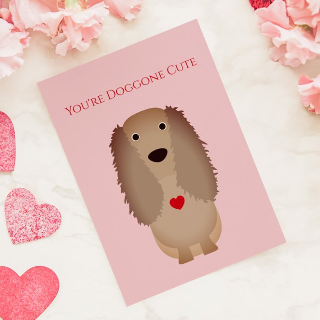 Cocker Spaniel Dog Valentine, Valentine's Day Note Card (Creator Uploaded)