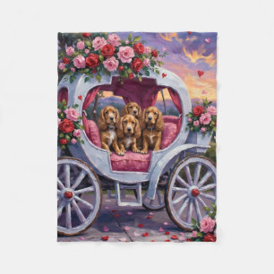 Cocker Spaniel Dog Valentine's Day  Fleece Blanket