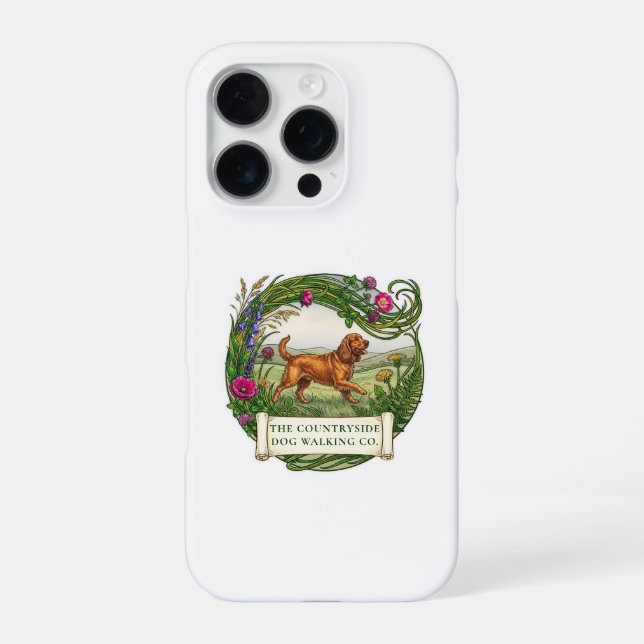 Cocker Spaniel Dog Walker Custom iPhone Case (Back)