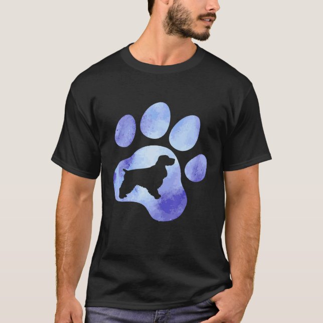 Cocker Spaniel Dog Watercolor Animal T-Shirt (Front)