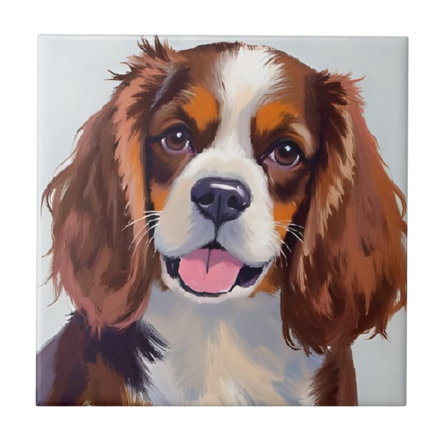 Cocker Spaniel | Dog Watercolor Pet Painting Ceramic Tile (Front)