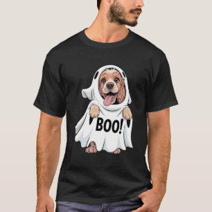 Cocker Spaniel Dog Wearing A White Ghost Costume H T-Shirt
