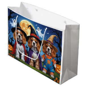 Cocker Spaniel Dogs Pumpkin Halloween Funny Large Gift Bag