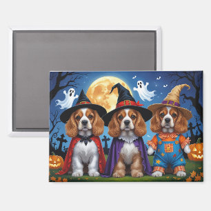 Cocker Spaniel Dogs Pumpkin Halloween Funny Magnet