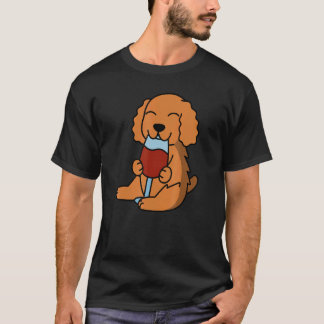 Cocker Spaniel Drinking Wine Dog T-Shirt