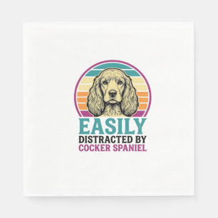 Cocker Spaniel Easily Distracted Vintage Dog Shirt Napkin