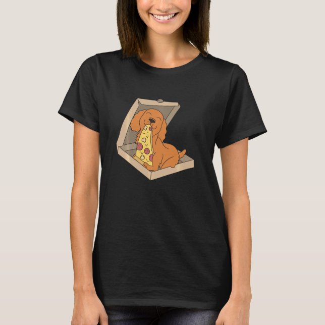 Cocker Spaniel Eating Pizza  Dog  1 T-Shirt (Front)