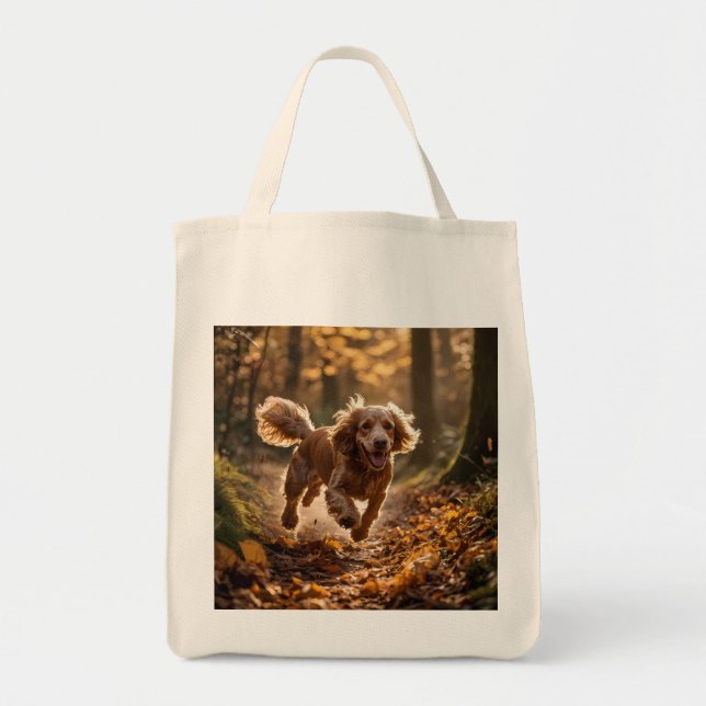 Cocker Spaniel Elegant Grocery Tote Bag (Front)