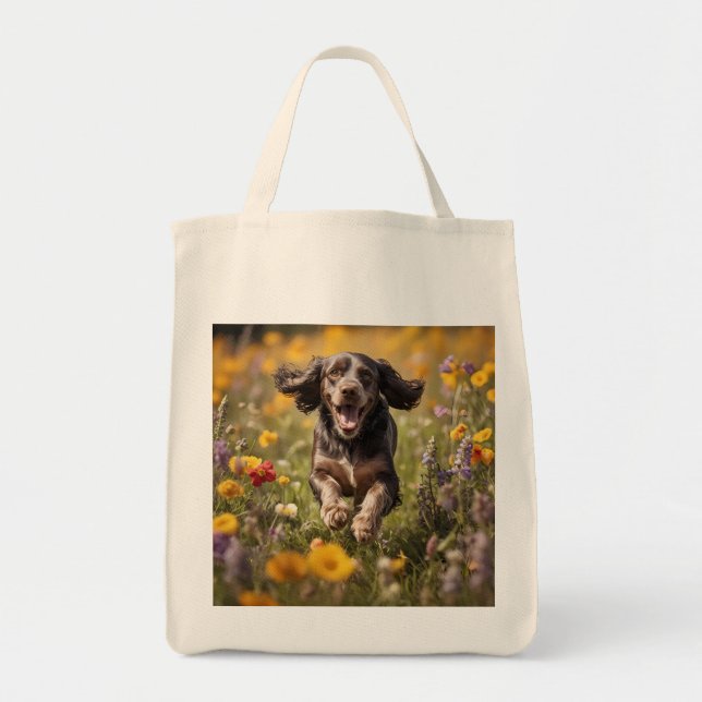 Cocker Spaniel Elegant Grocery Tote Bag (Front)