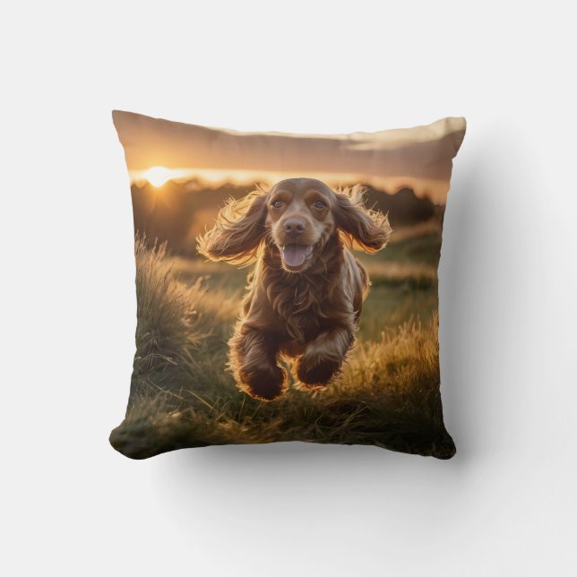 Cocker Spaniel Elegant Throw Pillow (Front)