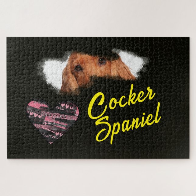 Cocker Spaniel Eyes Solid Colour 1000 piece Jigsaw Puzzle (Horizontal)