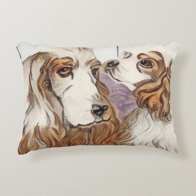 Cocker Spaniel Family Decorative Cushion (Front)